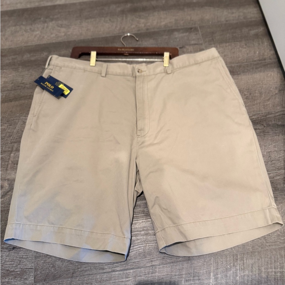 Polo by Ralph Lauren Men’s Beige Flat-Front Cotton Shorts